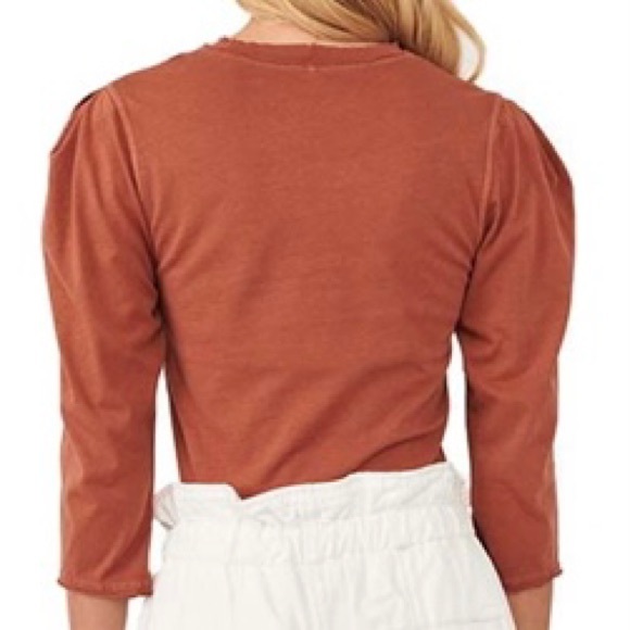 Free People We the Free Clover Puff Shoulder Top - Picture 2 of 5